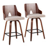 Ariana - 26" Counter Stool - Walnut And Beige Fabric (Set of 2)