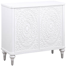  Cardella - 2 Door Mandala Accent Cabinet - Distressed White