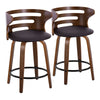 Cosi - 24" Fixed-Height Counter Stool (Set of 2) - Walnut Backrest