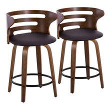  Cosi - 24" Fixed-Height Counter Stool (Set of 2) - Walnut Backrest