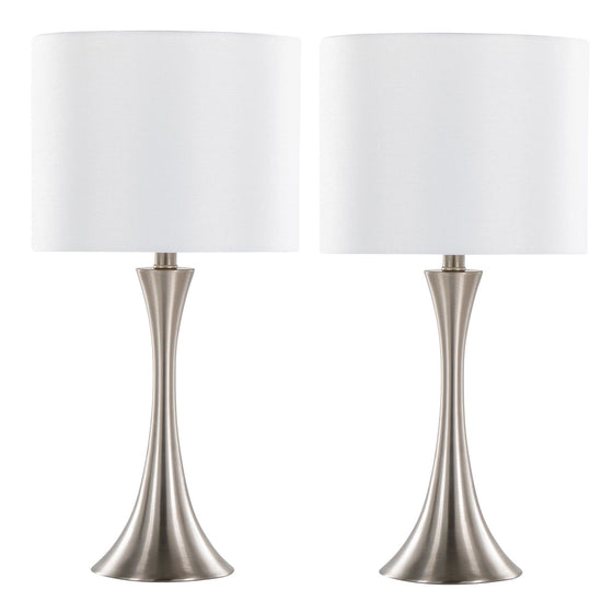 Lenuxe - 24" Metal Table Lamp (Set of 2) - Steel Base