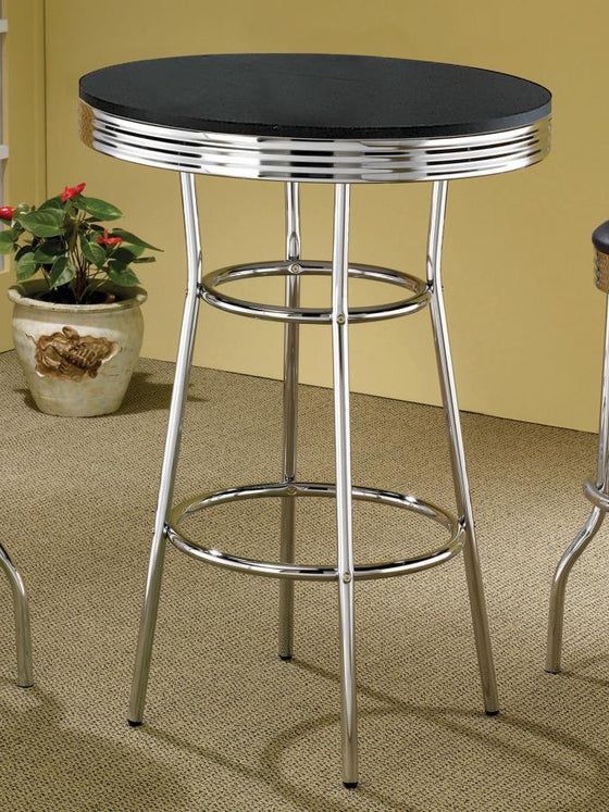 Retro - Round 30" 1950's Bistro Pub Height Bar Table