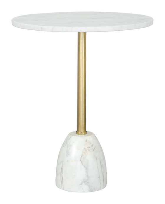 Cynthia - Side Table - White / Gold