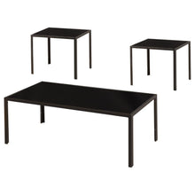  Brock - Rectangular Glass Top Coffee Table Set - Black