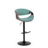 Curvo - Adjustable Barstool (Set of 2) - Walnut And Teal