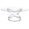 Warren - 3 Piece Oval Glass Top Coffee Table Set - Chrome