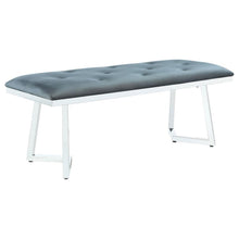  Beaufort - Velvet Upholstered Dining Bench - Steel Gray