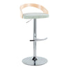 Grotto - Adjustable Barstool (Set of 2) - Silver Base And Natural Backrest