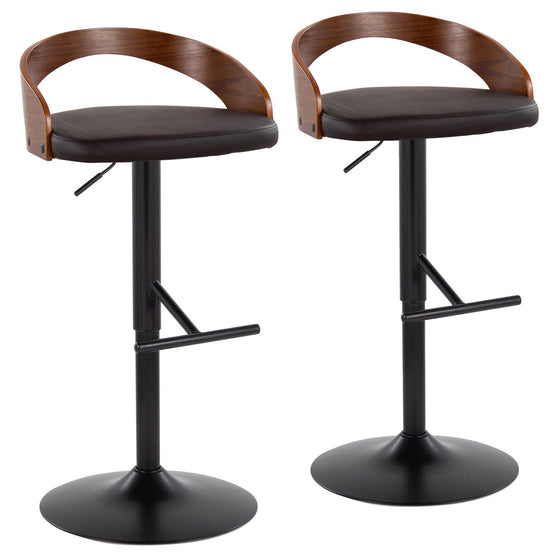 Grotto - Adjustable Barstool (Set of 2) - Black Base