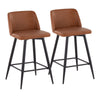 Toriano - 26" Fixed-Height Counter Stool (Set of 2) - Black Square Base