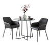 Cece - Daniella Dining Set - Black Metal With Clear Glass Tabletop And Black Faux Leather (Set of 3)