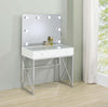 Eliza - Vanity Set With Lighting & Stool - White And Chrome