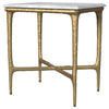 Baldwin - Rectangular Marble Top Side Table - White And Gold