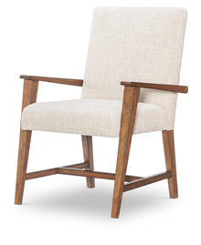  Fenmore - Upholstered Arm Chair - Mocha And Distressed Cherry