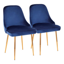  Marcel - Dining Chair - Gold Frame And Blue Velvet Fabric (Set of 2)