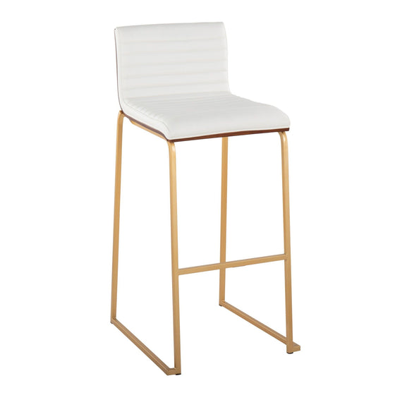 Mason Mara - 30" Fixed-Height Barstool (Set of 2) - Gold Legs