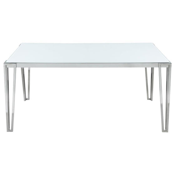 Pauline - Rectangular Glass Top Dining Table - Chrome