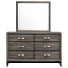 Watson - 6-Drawer Dresser With Mirror - Gray Oak