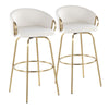 Claire - 30" Fixed-Height Barstool (Set of 2) - Gold Base