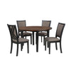 Potomac - 5 Piece Round Dining Set (Table & 4 Chairs) - Brown / Black