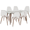 Clara - Dining Set - Walnut And Clear (Set of 7)