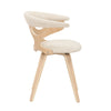 Gardenia - Dining / Accent Chair With Swivel - Natural Wood And Cream Fabric