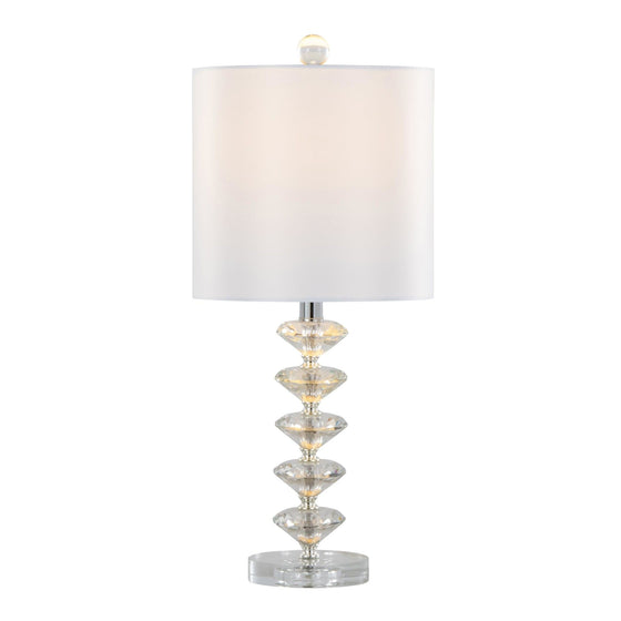 Diamond - Stacked 23" Crystal Table Lamp (Set of 2) - White