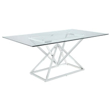  Beaufort - Rectangular Glass Top Dining Table - Chrome