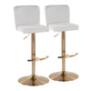 Henry - Adjustable Barstool With Swivel - Gold Metal (Set of 2)