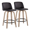 Toriano - 26" Fixed-Height Counter Stool (Set of 2) - Light Brown & Black Base