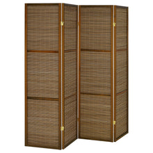  Browning - 4-Panel Bamboo Room Divider Folding Screen - Walnut