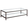 Trini - 1-Shelf Glass Top Coffee Table - Black Nickel