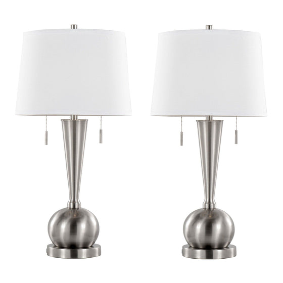 Jules - 30" Metal Table Lamp With USB (Set of 2) - White