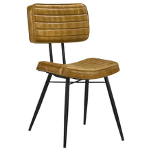  Misty - Leather Upholstered Dining Side Chair (Set of 2) - Camel