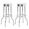 Retro - Upholstered Metal Swivel Bar Stool (Set of 2)