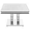 Kerwin - Rectangular Stone Top Coffee Table - White And Chrome