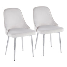  Marcel - Dining Chair - Chrome Frame And Stormy White Velvet Fabric (Set of 2)