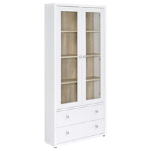  Hawthorne - 4-Shelf Glass Door Tall Cabinet With Drawers