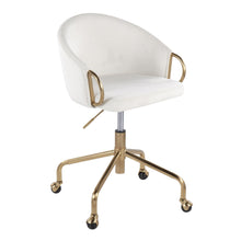  Claire - Task Chair - Gold Metal And Cream Velvet