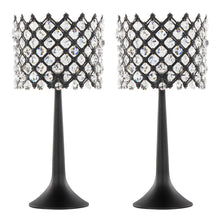  Jasper - 24" Metal Buffet Lamp - Matte Black Metal And Clear Crystal from Grandview Gallery (Set of 2)