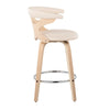 Gardenia - Counter Stool - Natural Wood And Cream Faux Leather (Set of 2)