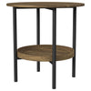 Delfin - Round Glass Top Side End Table - Black And Brown