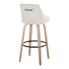 Grotto - Counter Stool With Light Gray Wood And Black Faux Leather (Set of 2)