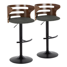  Cosi - Adjustable Barstool (Set of 2) - Black Base, Walnut Backrest