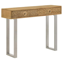  Draco - 2-Drawer Console Table Hand Carved Details - Natural