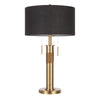 Trophy - Table Lamp - Antique Brass With Black Linen Shade - 26.5"