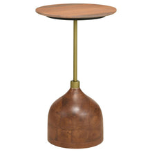  Colima - Round Wood Top Accent Side Table - Peach