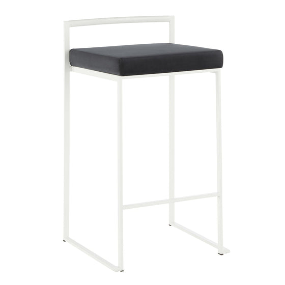 Fuji - Stackable Counter Stool - White Base (Set of 2)