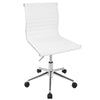 Master - Armless Adjustable Task Chair - White Faux Leather