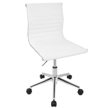  Master - Armless Adjustable Task Chair - White Faux Leather